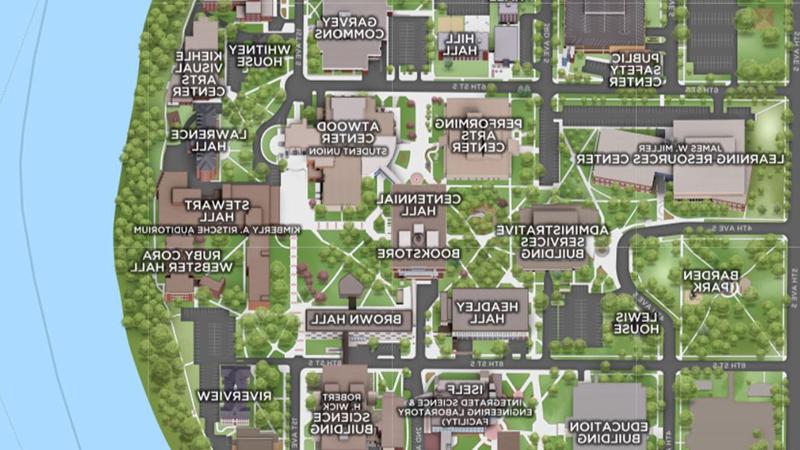 Screen shot of interactive campus map